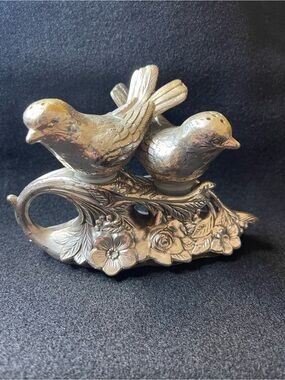 Vintage! Ornate Silver Bird Salt & Pepper Shakers